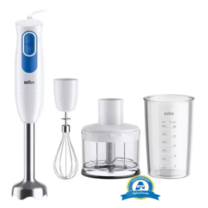 Braun Multiquick 2 Hand Blender, 600 Watt, 600 ml, with egg beater and chopper, white, MQ20236MWH