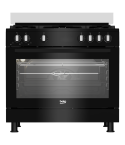 Beko Gas Cooker 60 * 90 Black 2 Fans Cast Iron Holders Full Safety GGR15115DXNB