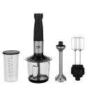 Beko Hand Blender 750 Watts 12 Speeds + 1 Liter Chopper + Black Egg Beater Stainless Hba81762bx