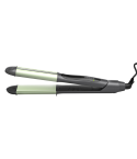 Tornado hair straightener for straightening and curling with avocado oil infused plates in green x grey color tsl-ang