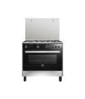 La germania freestanding cooker 90 x 60 cm 5 gas burners in stainless x black color 9n10gub1x4aww