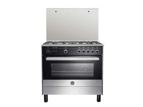 La germania freestanding cooker 90 x 60 cm 5 gas burners in stainless x black color 9m10g4a1x4aww