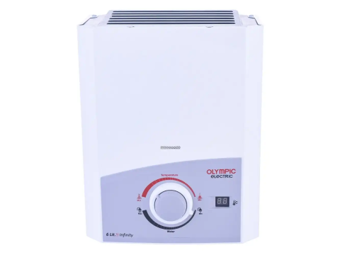 Olympic Digital Gas Water Heater 6 Liters - White and Silver