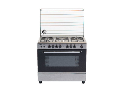 Royal Gas Cooker Fast - Cast 5 Burners 60*90 cm With Fan Stainless Steel - 2010314