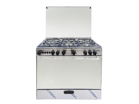 Techno Gas Cooker Saif 5 Burners 60*90 CM Free Stand With Fan Stainless Steel - SaifStainless3730