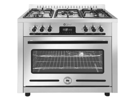 Unionaire Gas Cooker 5 Burners Or Signature Timer Smart Stainless Steel 2 Hydraulic Safety Fan C69ssgc383ics2fos22wal