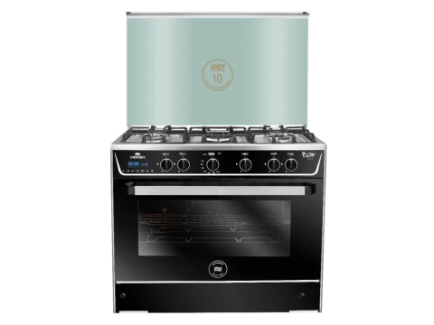 Unionaire Gas Stove, 5 Burners, 90 Cm, Stainless Steel, Safety Fan, Cast Iron, C69sbpc319idsofmd2wal
