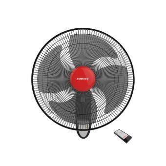 TORNADO Wall Fan 16 Inch With 4 Plastic Blades and Remote Control In Black Color EPS-16R