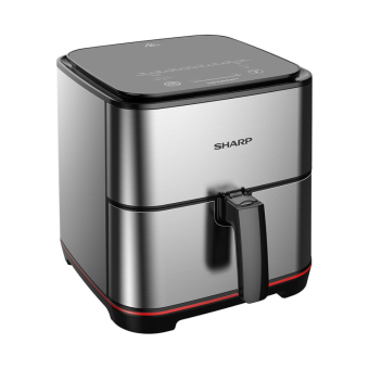 SHARP Air Fryer 1650 Watt 7 Liter Electronic Touch Screen Glass Panel Stainless KF-AF70RT-ES2