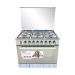 Fresh 5-burner gas cooker, 60*90cm Jumbo Plus, with fan, stainless steel, 2 knobs, code 21935