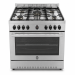 Fresh 5-burner gas cooker, 90cm, Professional Pro Plus, 2 fans, temperature indicator, 2 knobs, stainless steel fryer, code 23187